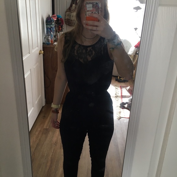 Navy and lace jumpsuit - Picture 3 of 3